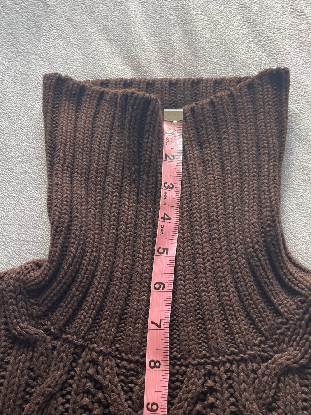 Lauren Ralph Lauren 100% cotton chocolate cable knit pullover sweater, size L - Picture 10 of 12